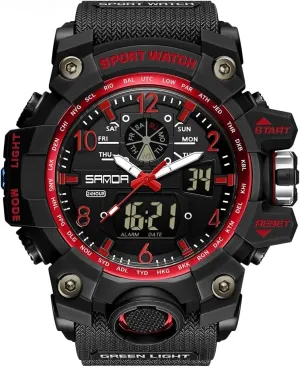 AIMES Mens Watches Sports Outdoor Waterproof Military Watch for Men Tactical Watch Analog Digital Date Alarm Stopwatch Multi-Function Tactics Big Face Wristwatch for Men