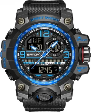 AIMES Men's Watches Sports Outdoor Waterproof Military Wrist Watch Tactical Date Multi Function Large Face LED Alarm Stopwatch for Men