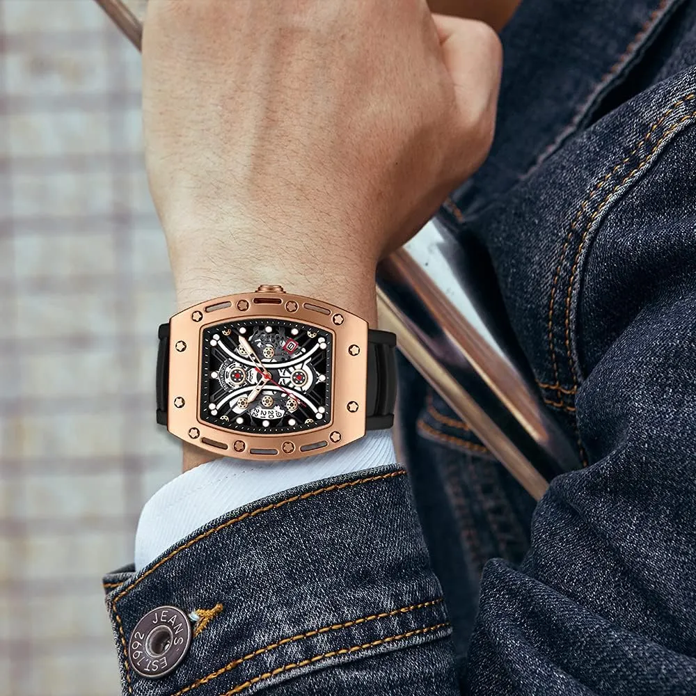 AIMES Watch Wristwatch for Men Fashion Casual Cool Big Dial Watch Luminous Waterproof Sport Analog Quartz Business Mens Watches Silicon Strap Dress Watch