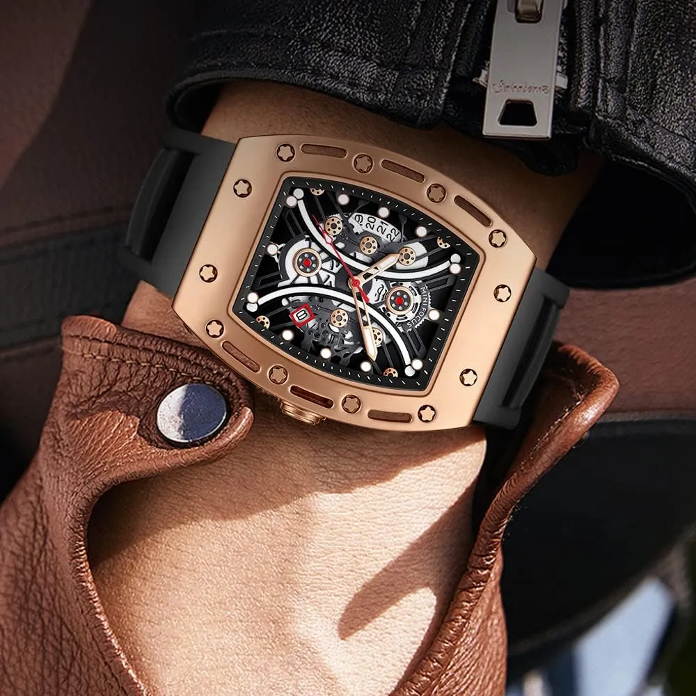 AIMES Watch Wristwatch for Men Fashion Casual Cool Big Dial Watch Luminous Waterproof Sport Analog Quartz Business Mens Watches Silicon Strap Dress Watch
