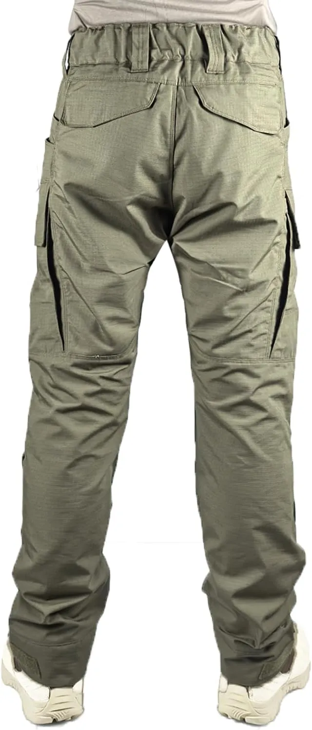 Airsoft Pants with Knee Pads Tatical Pants Men Combat Trousers Multiple Pocket Hook-and-Loop Adjuster