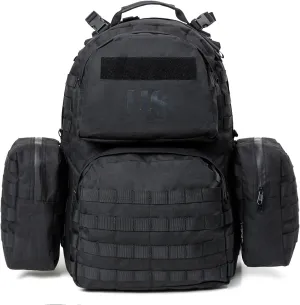 Akmax MOLLE II Medium Rucksack Military Tactical Backpack with Detachable Side Pouches & Upgraded Frame for Enhanced Comfort