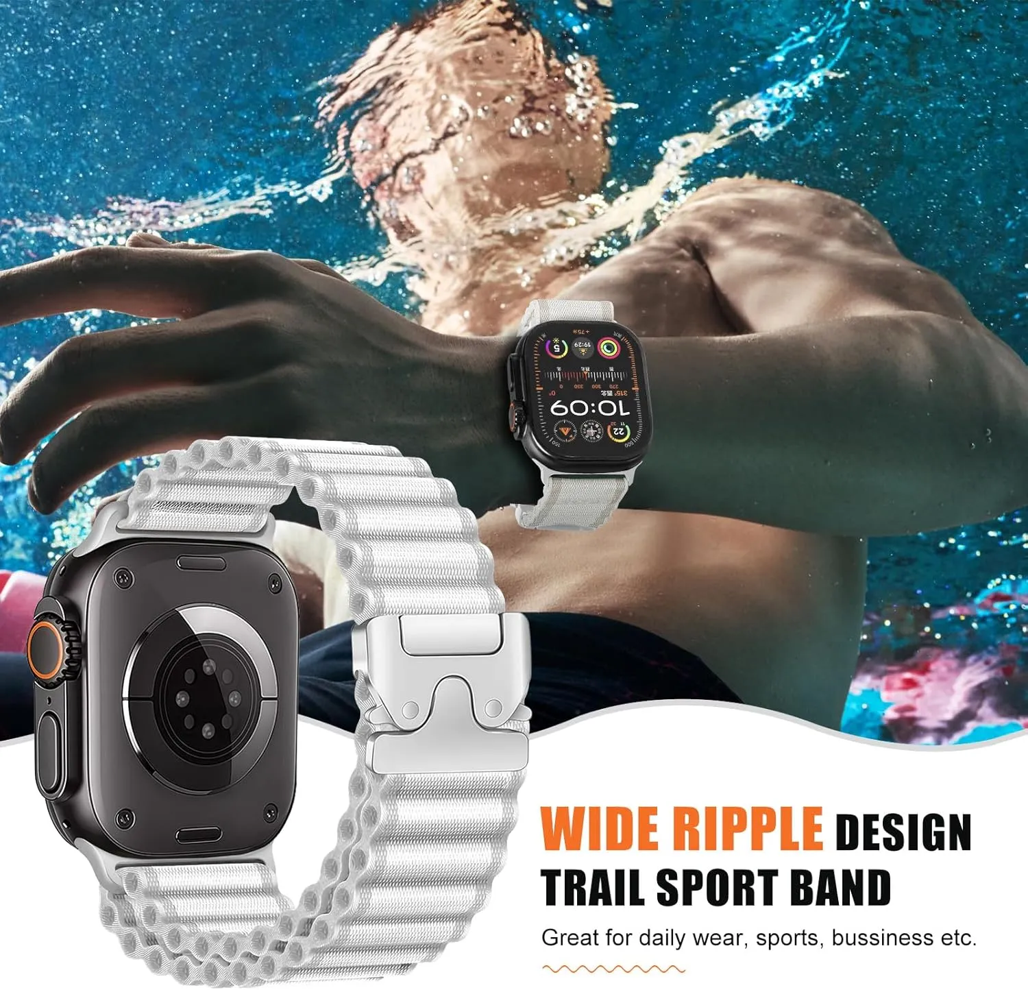 Alpine Loop Band for Apple Watch Ultra 2/Ultra Bands for Men 49mm 46mm 45mm 44mm 42mm 41mm 40mm 38mm,Parachute Buckle Fabric Nylon Sport Strap Wristband for iWatch Bands Series 10 9 8 7 6 5 4 3 SE/2
