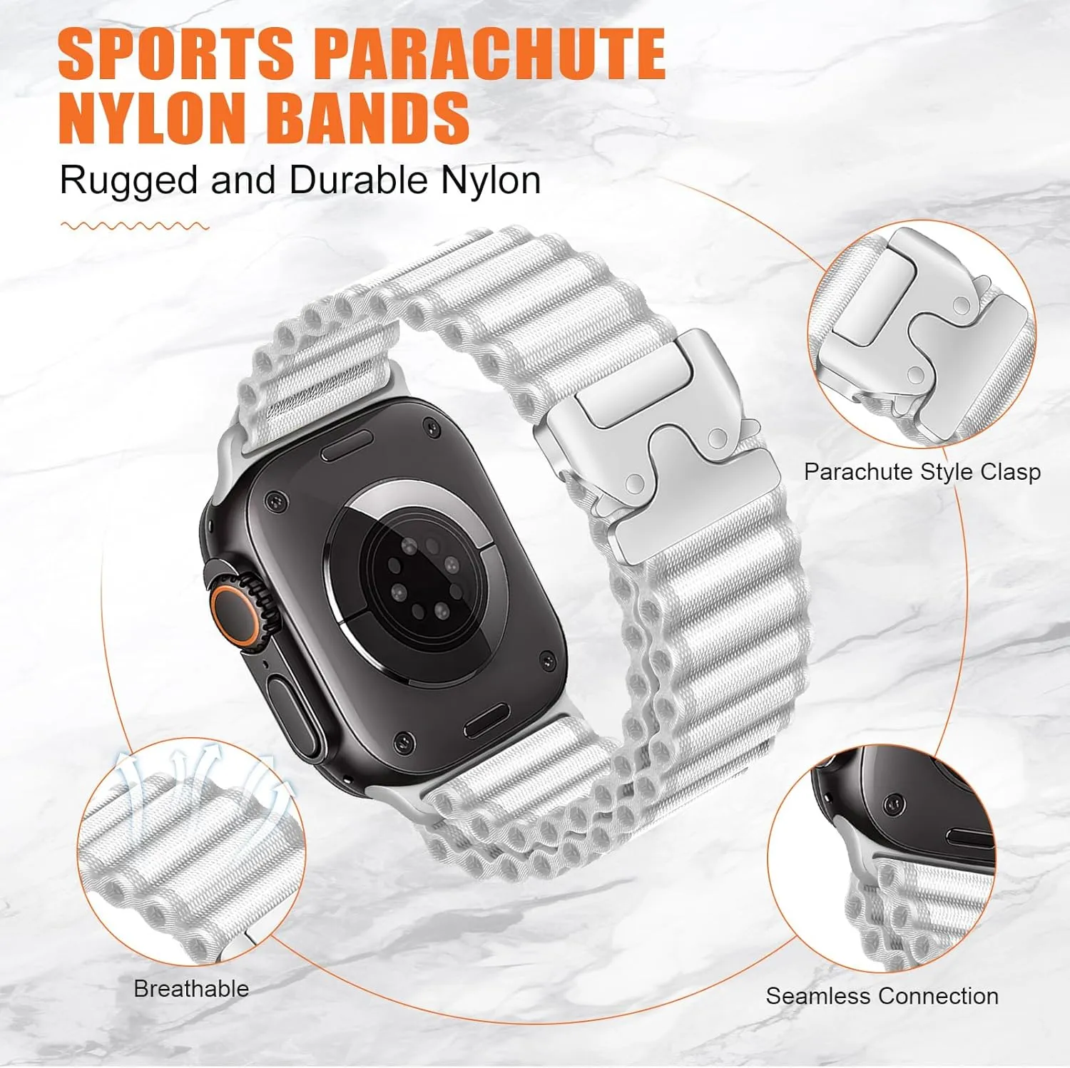 Alpine Loop Band for Apple Watch Ultra 2/Ultra Bands for Men 49mm 46mm 45mm 44mm 42mm 41mm 40mm 38mm,Parachute Buckle Fabric Nylon Sport Strap Wristband for iWatch Bands Series 10 9 8 7 6 5 4 3 SE/2