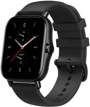 Amazfit GTS 2 Smart watch, GPS (satellite), AMOLED, Touchscreen, Heart rate monitor, Activity monitoring 24/7, Waterproof, Bluetooth,  Aluminum alloy, Midnight Black