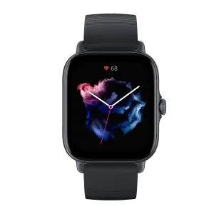 Amazfit GTS 3 1.75", Smart watch, GPS (satellite), AMOLED Display, Touchscreen, Heart rate monitor, Activity monitoring 24/7, Waterproof, Bluetooth, Graphite Black