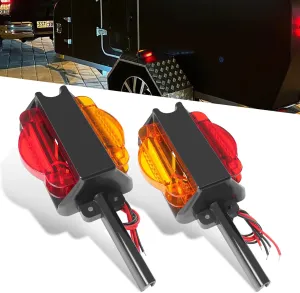 Amber/Red Trailer Fender Lights, 14 LED Marker With 3" Lead Wire, IP65 Waterproof Enclosed Clearance for Cargo Utility Truck RV Hauler