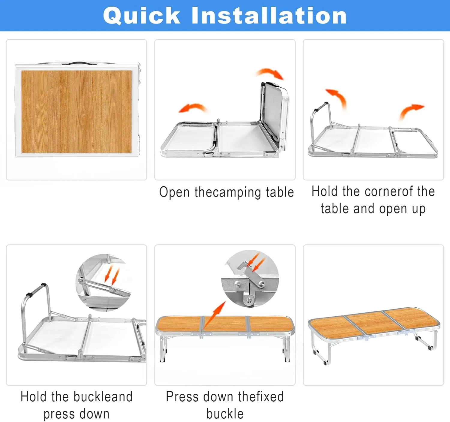 AO LI GEI Folding Camping Table Small with Storage Bag,Adjustable Height Portable Picnic Table,Upgraded Thickening Lightweight Outdoor Table Aluminum Legs (Brown:15.7"x35.4", Height:10.6")