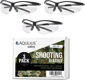 Aqulius Maplefield 3pk Shooting Glasses - Safety Glasses - Eye Protection for Shooting Range, Tactical Shooting Goggles