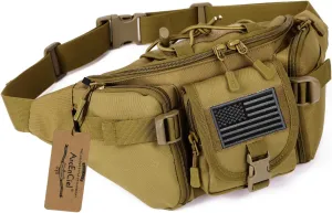 ArcEnCiel Tactical Fanny Pack for Men Waist Bag Hip Belt Outdoor Hiking Fishing Bumbag with Patch