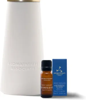 Aromatherapy Associates Atomizer and Deep Relax Essential Oil (.33 fl oz) Collection. Waterless, Portable Essential Oil Diffuser with a Tranquil Blend for Sleep