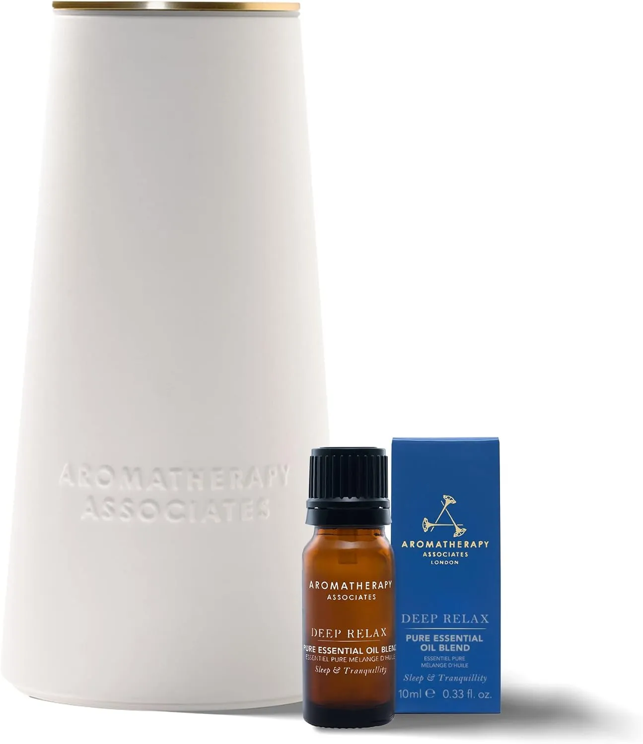 Aromatherapy Associates Atomizer and Deep Relax Essential Oil (.33 fl oz) Collection. Waterless, Portable Essential Oil Diffuser with a Tranquil Blend for Sleep