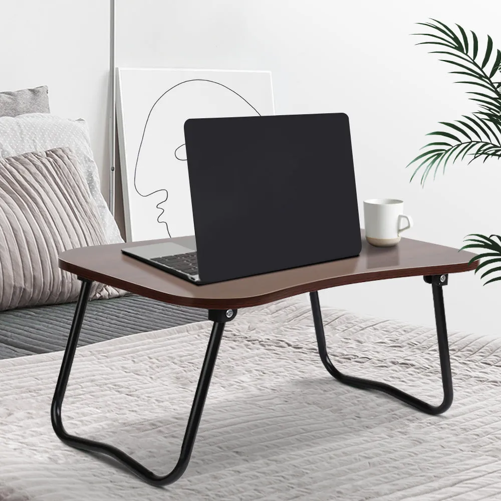 Artiss Laptop Desk Portable Tray Table Foldable Bed Tables Breakfast Overbed Dark Wood