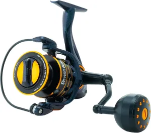 Assassin Ultra Fishing Reel – Saltwater or Freshwater Spinning Reel – Sizes 1000 2000 3000 4000 5000 – Smooth 26lb Max Drag – High Speed Gearing – Double Anodized Spool, Blue/Gold