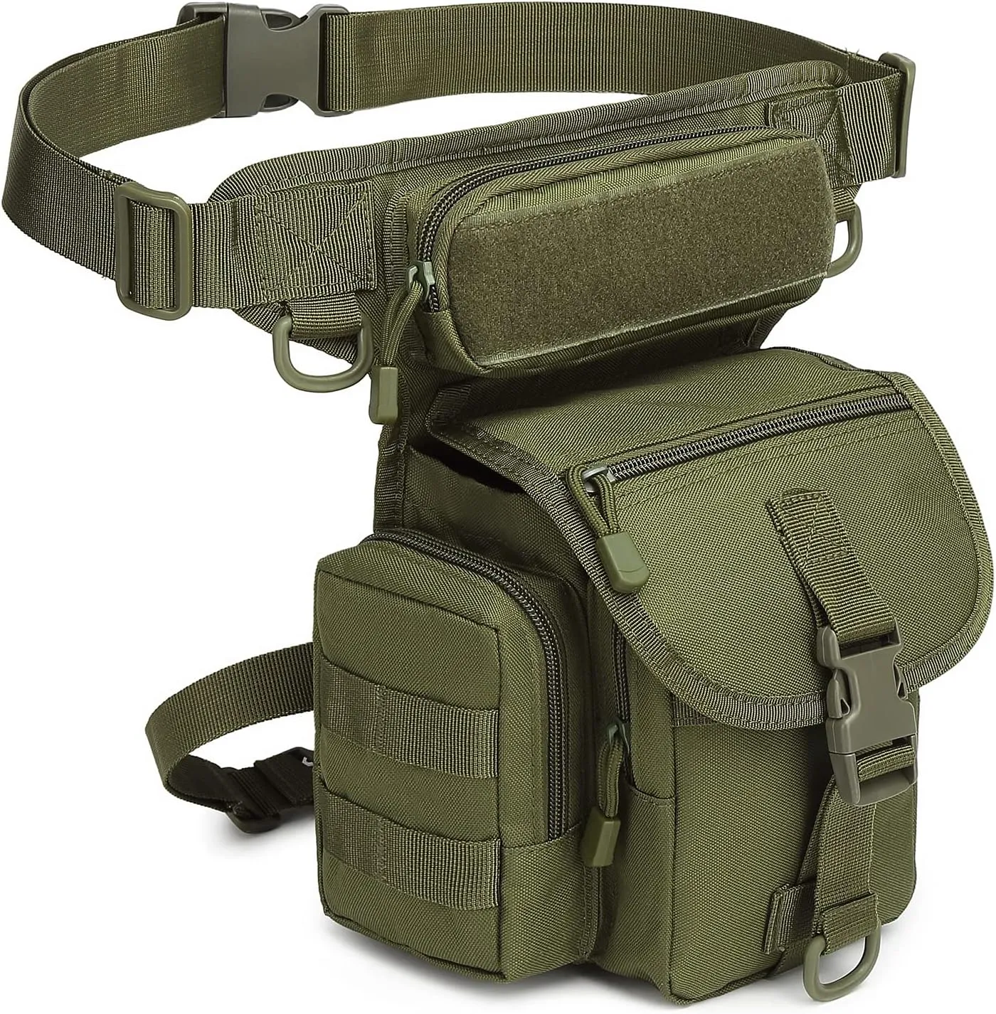 ATBP Tactical Drop Leg Pouch Bag Thigh Bag Pack Military Waist Bag Pack For Motorcycle Racing Bike Cycling Hiking horse Riding Army Green