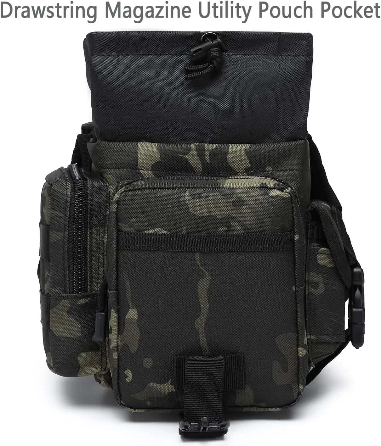 ATBP Tactical Drop Leg Pouch Bag Thigh Bag Pack Military Waist Bag Pack For Motorcycle Racing Bike Cycling Hiking horse Riding (Black Camo 2 Packs)
