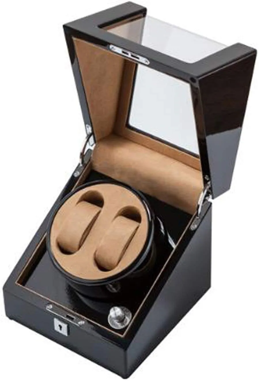 Automatic Watch Winder,Piano Paint Wood Shaker Mechanical Table Turn Table Winding Box Imported Motor
