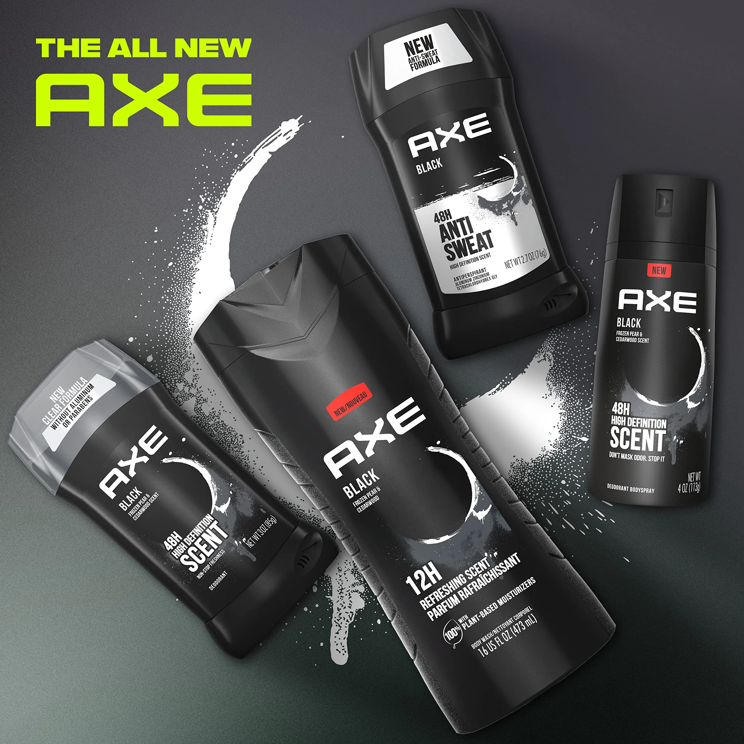 AXE Aluminum Free Deodorant Stick For Men Odor Protection For Long Lasting Freshness, Black Frozen Pear & Cedarwood Men's Deodorant, Formulated Without Aluminum 3oz 12 Count