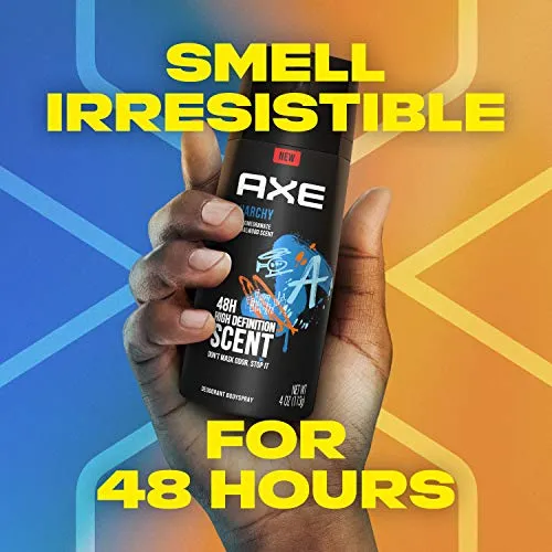 AXE Body Spray for Men Anarchy 4 oz, Pack of 6