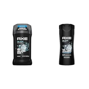 AXE Cool Ocean Men's Deodorant Stick and Body Wash Bundle with Essential Oils and Long Lasting 48H Scent