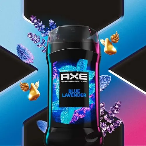 AXE Fine Fragrance Collection Deodorant Stick Blue Lavender with Mint   Amber Essential Oils 4 Pack with 72H Freshness Aluminum-Free 3 oz