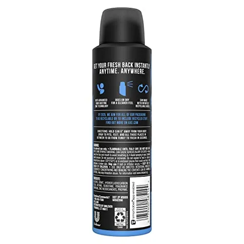 AXE Phoenix Deodorant Spray 48 Hour Odor Protection Crushed Mint and Rosemary Deodorant without Aluminum and without Residue, 4 Ounce (Pack of 4)