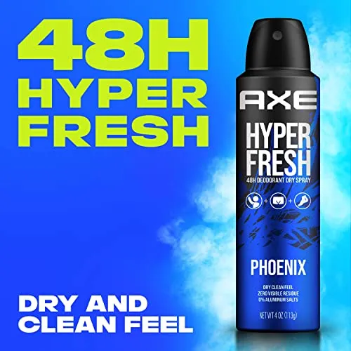 AXE Phoenix Deodorant Spray 48 Hour Odor Protection Crushed Mint and Rosemary Deodorant without Aluminum and without Residue 4 oz