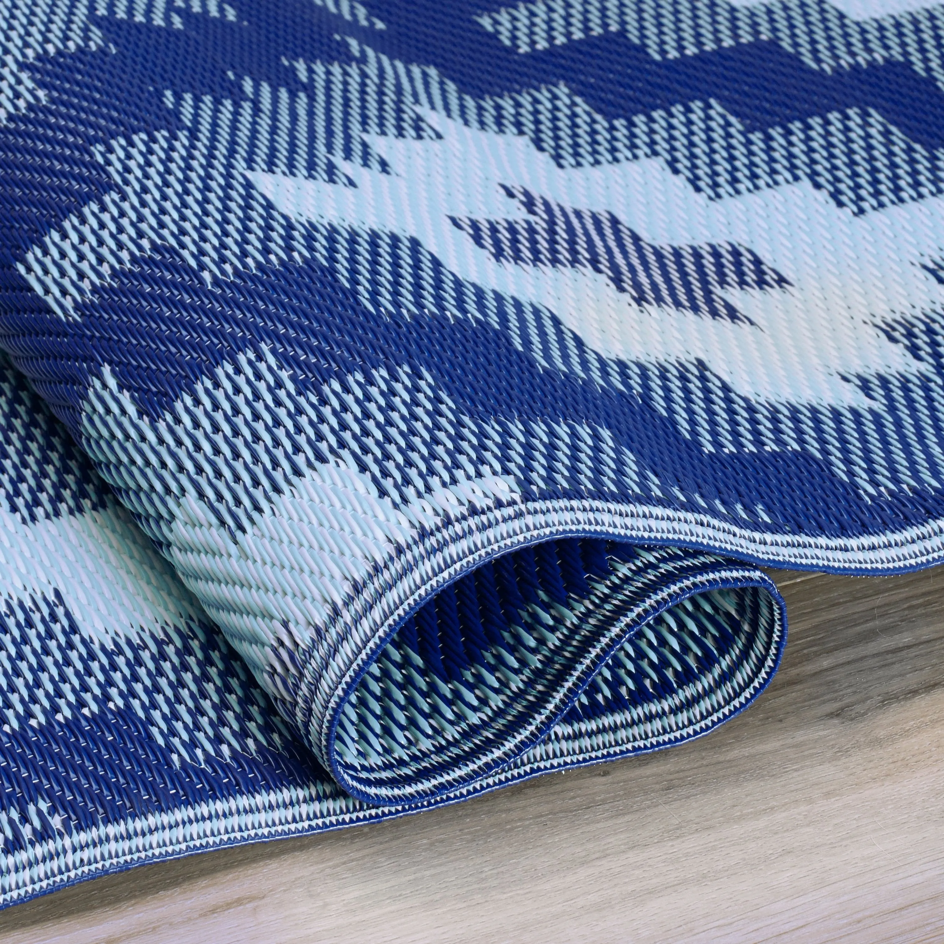 Aztec Kilim - Blue Multi (9' x 12') Foldable Rug