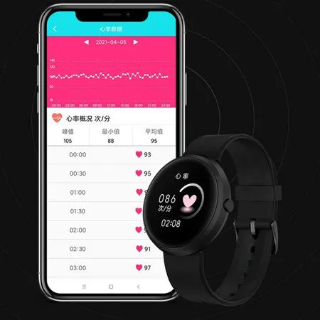 B36PRO  Sport Smart Watch Men Women Heart Rate Fitness Tracker Sleep Monitoring Waterproof Smartwatch Camera Remote Control IPS 1.09 Inch Full Screen Touch IP67/Life Waterproof - Black