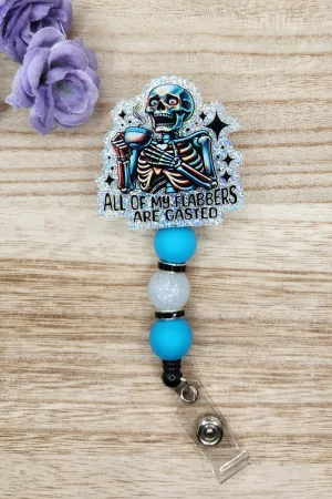 Badge Reel-All of My Flabbers Are Gasted (Silver Glitter) SS001
