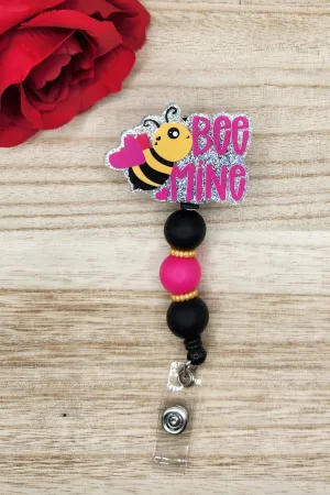 Badge Reel-Bee Mine Bee (Silver Glitter) VD001