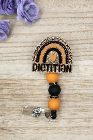 Badge Reel-Dietitian Rainbow (Gold Glitter) NP101