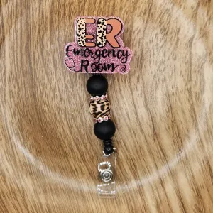 Badge Reel-ER Emergency Room (Pink Glitter) NP020