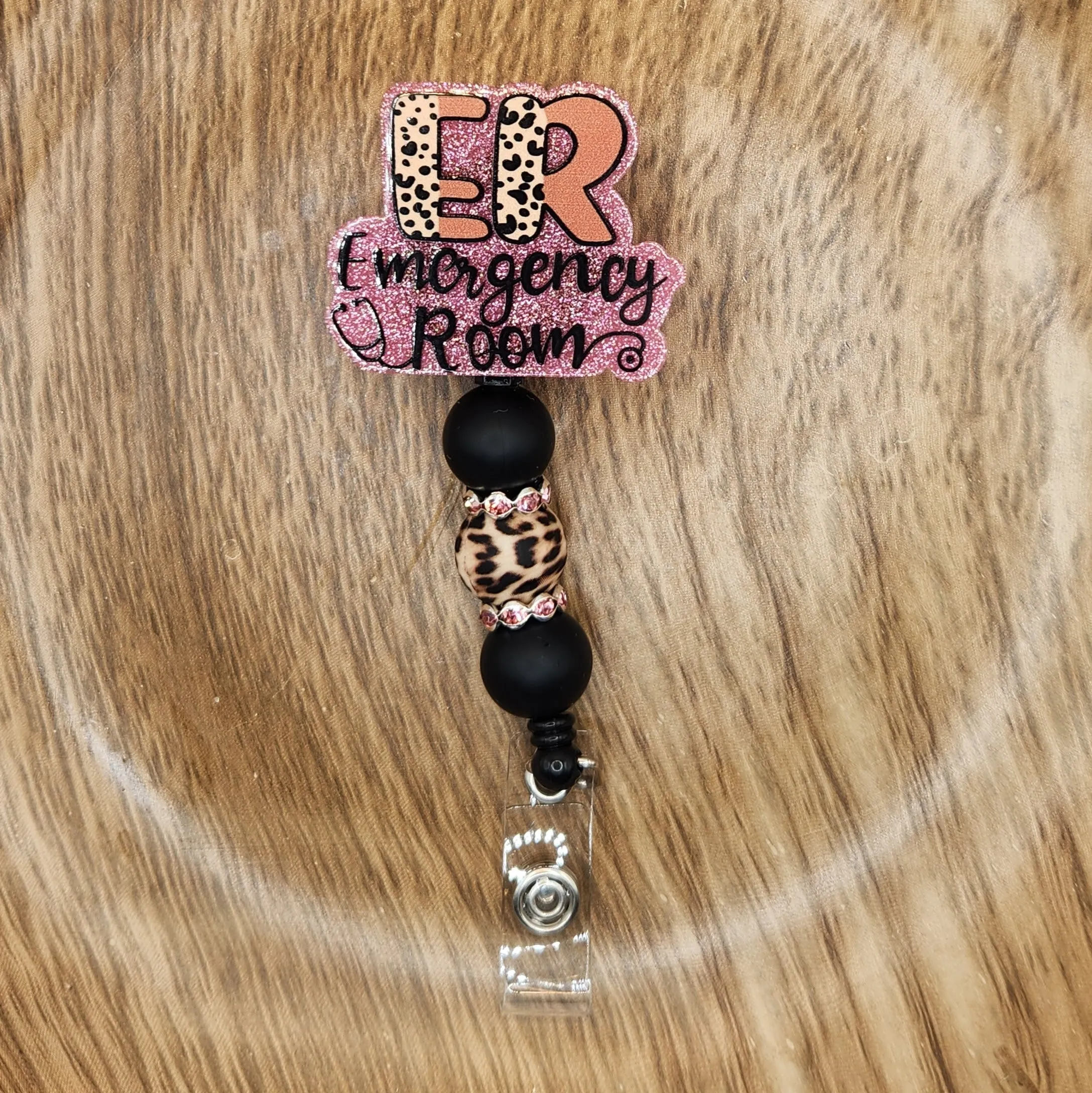 Badge Reel-ER Emergency Room (Pink Glitter) NP020