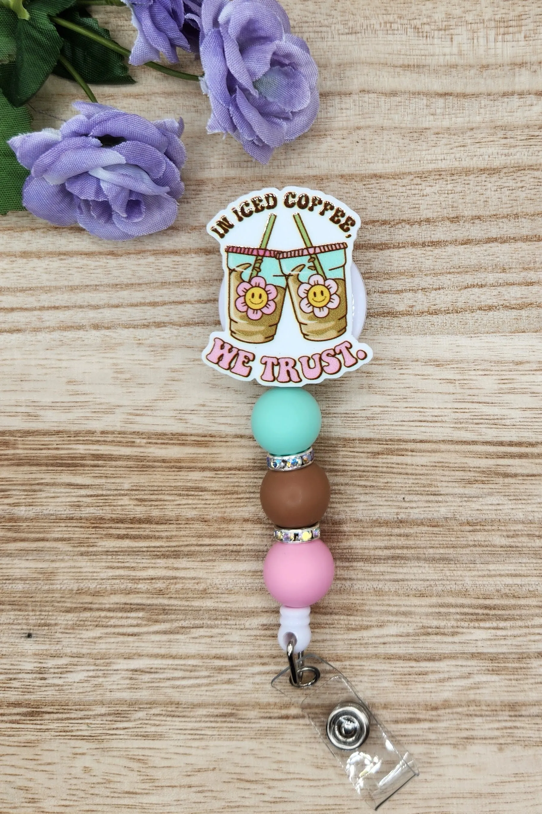 Badge Reel-In Iced Coffee We Trust CR010