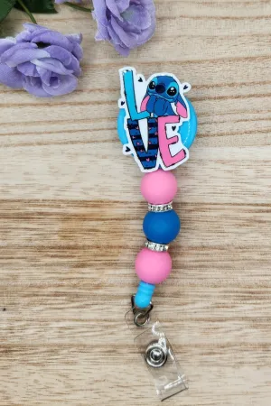 Badge Reel-LOVE Blue Alien CM009