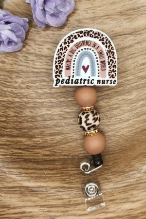Badge Reel-Pediatric Nurse Rainbow (Boho) NP020