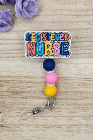 Badge Reel-Registered Nurse (Dot Letters) NP034