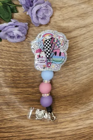 Badge Reel-Retro Nurse (Silver Glitter) NP078