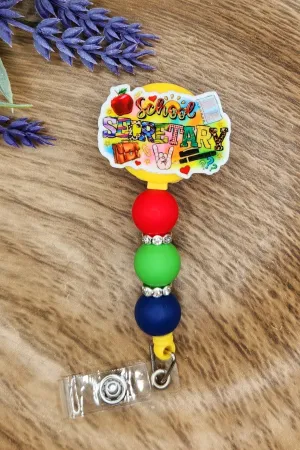 Badge Reel-School Secretary (Bright) TS017
