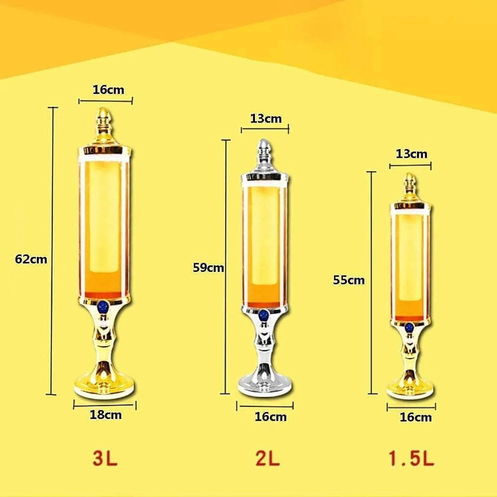 Beer Drinks Dispenser Beverage Dispenser Beer Dispenser, Self-Service Beverage Machine Ice Core Beer Beverage Dispenser 1.5-Liter with Detachable Ice Tube Home Bar Cask Ale Dispenser(2L)