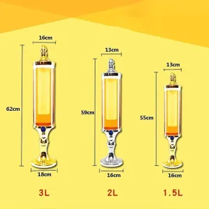 Beer Drinks Dispenser Beverage Dispenser Beer Dispenser, Self-Service Beverage Machine Ice Core Beer Beverage Dispenser 1.5-Liter with Detachable Ice Tube Home Bar Cask Ale Dispenser(2L)