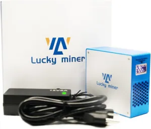 BeLuckyMan Bitcoins Miner Machine Lotto Mining Device 1TH/S WiFi SHA-256 Asic Chip BM1366 Portable V7 Micro Silent Cryptocurrency Home Use, Blue