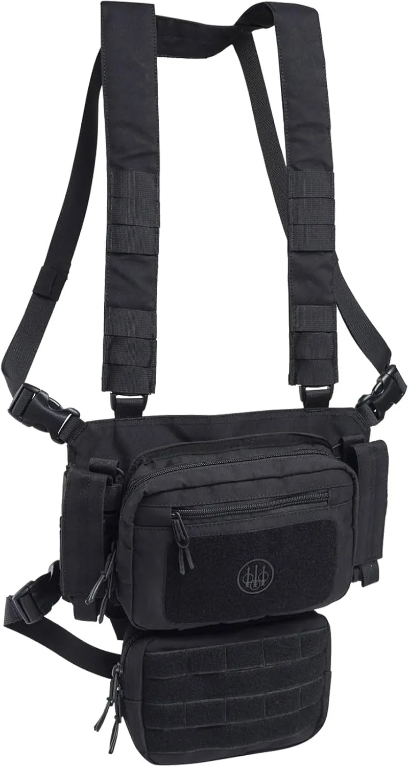 Beretta Tactical Chest Rig - Durable Outdoor Hunting Shooting MOLLE Chest Pack Bag w/Front Pocket & Removable Bottom Pouch