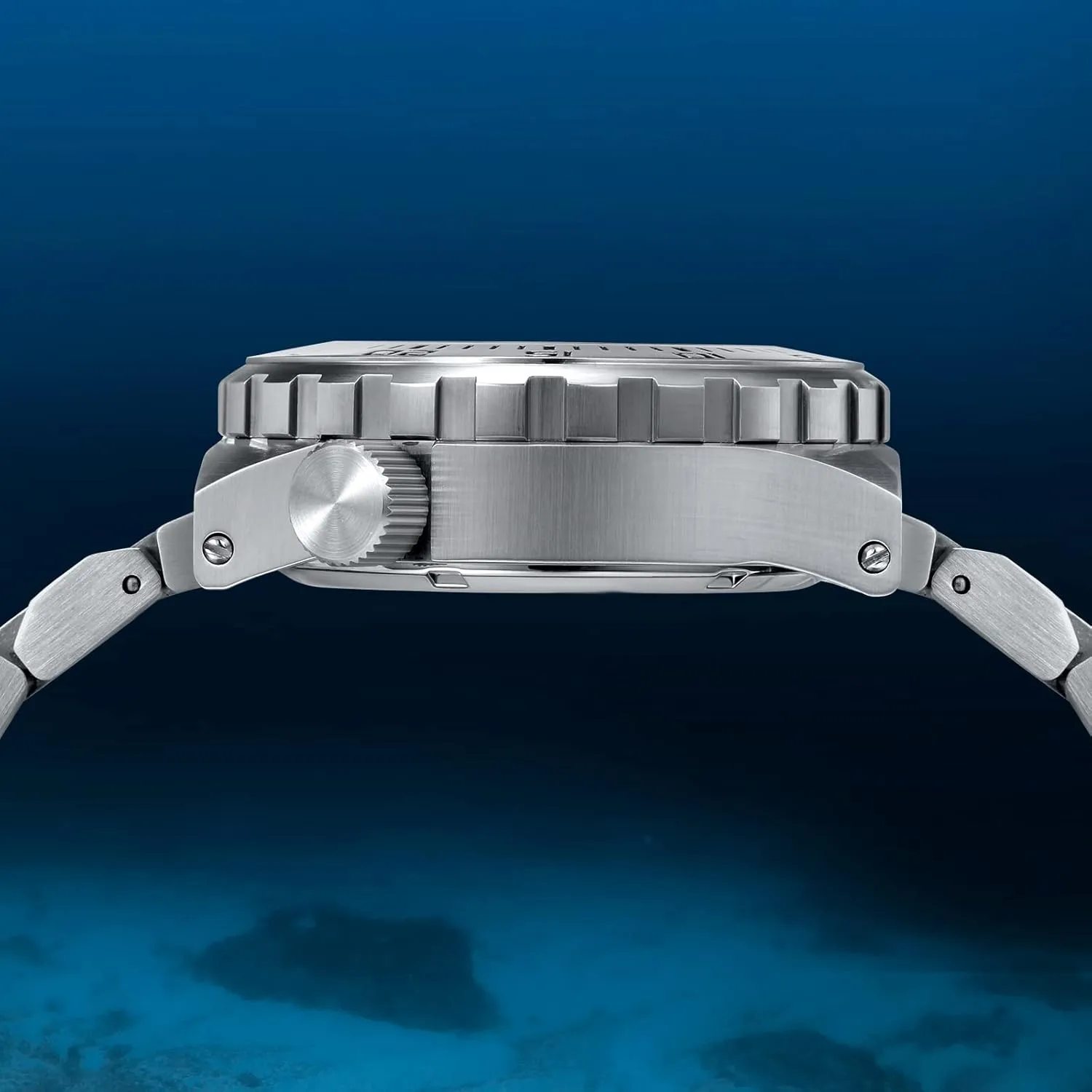 BERNY Dive Watch for Men Sports Diving Wristwatch with Screw-in Crown 30ATM Waterproof Sapphire Glass Solid Stainless Steel Bracelet Automatic Mechanical Pro Diver Watches Super Luminous
