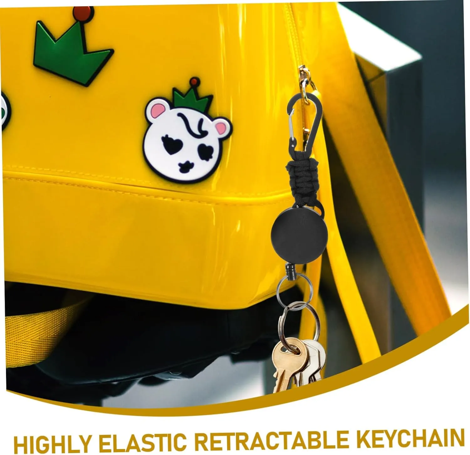 BESPORTBLE Easy-to-Pull Keychain Cute Keychain Key Chain Wire Key Rings Badge Reels Carabiners Keychain Heavy