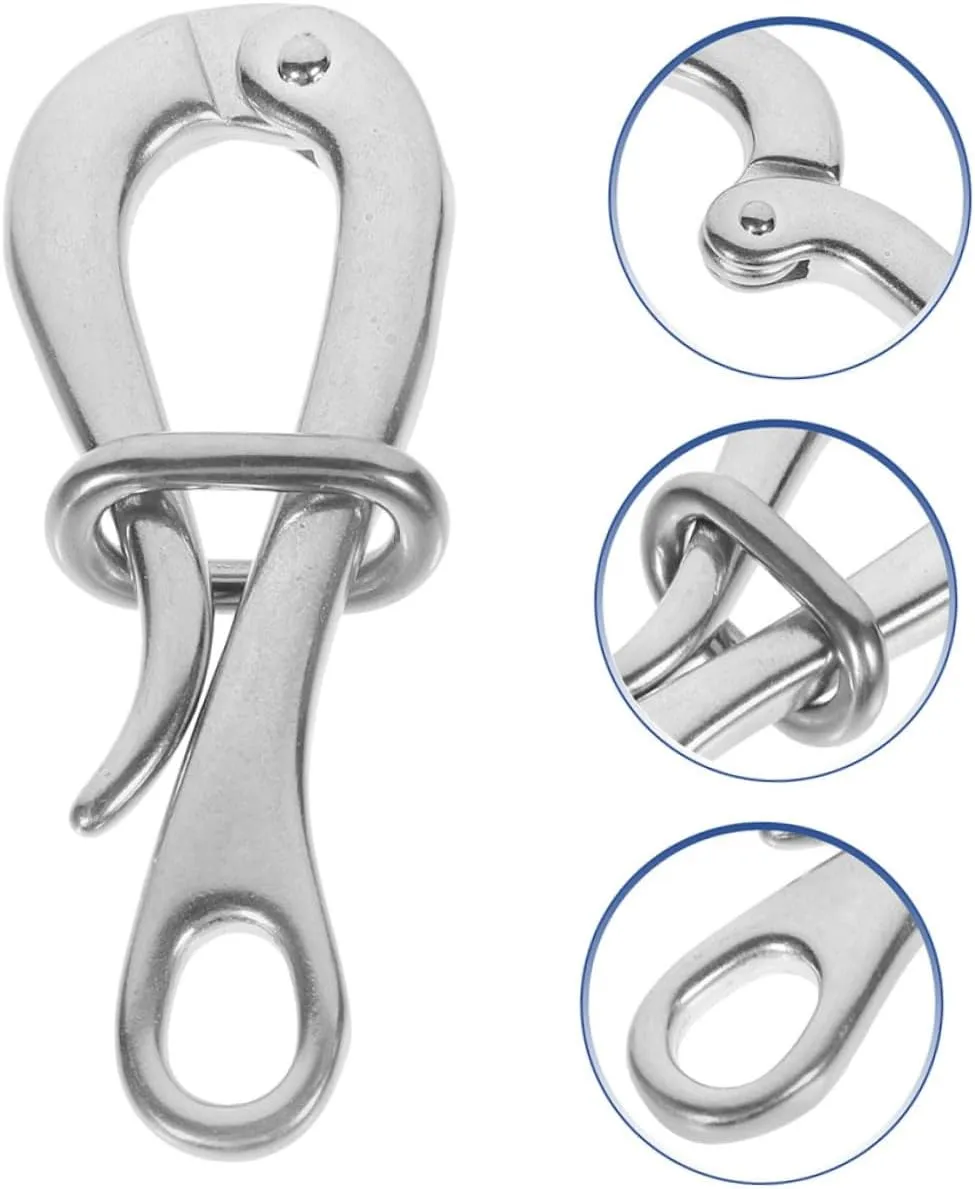 BESPORTBLE Quick Release Hook Chain Snap Carabiner Bungee Cord Over The Door Hanger Heavy Duty Marine Rope Launcher