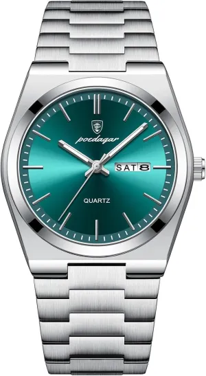 BESTKANG Classic Men Casual Stainless Steel Analog Quartz Waterproof Date Dress Men's Wrist Watches