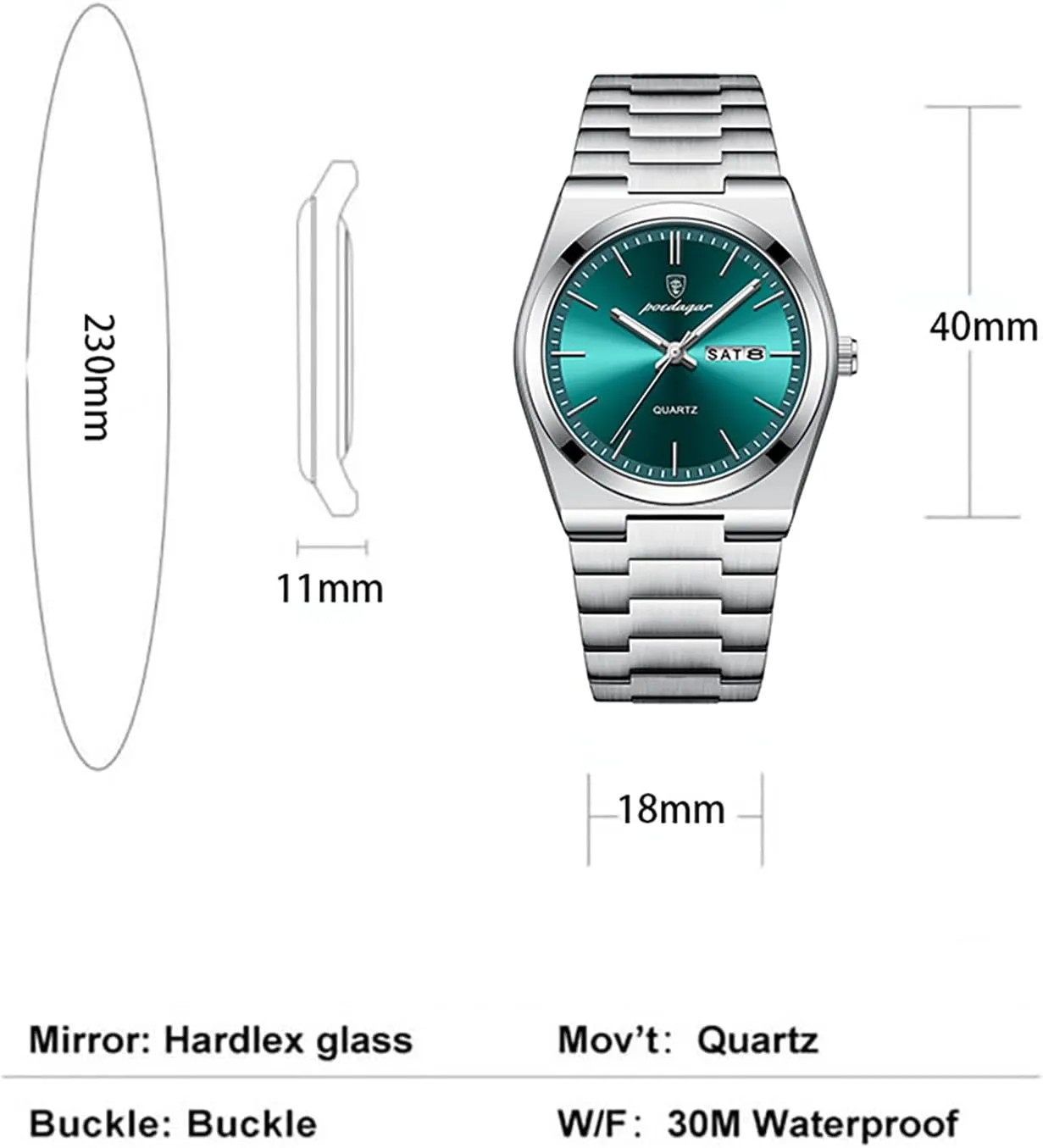 BESTKANG Classic Men Casual Stainless Steel Analog Quartz Waterproof Date Dress Men's Wrist Watches
