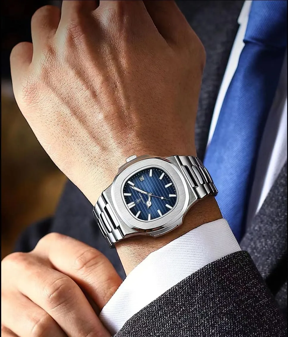 BESTKANG Men Quartz Movement Watch，Waterproof Luminous Men's Watch, Stainless Steel Strap Business Watches